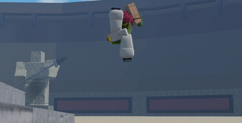 Fanalis fighter soaring above the arena