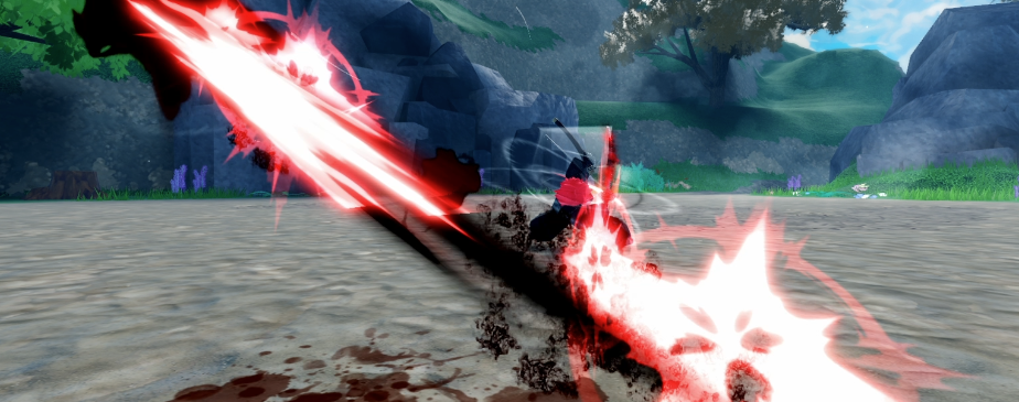 Legendary Katana unleashing a red slash